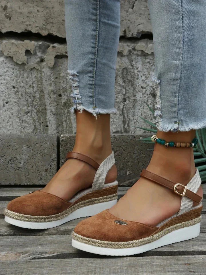 Emeja | Dames Platform Espadrille Sandalen met Enkelbandje