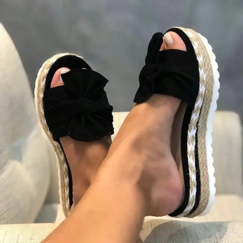 Emeja | Dames Platform Strik Sandalen