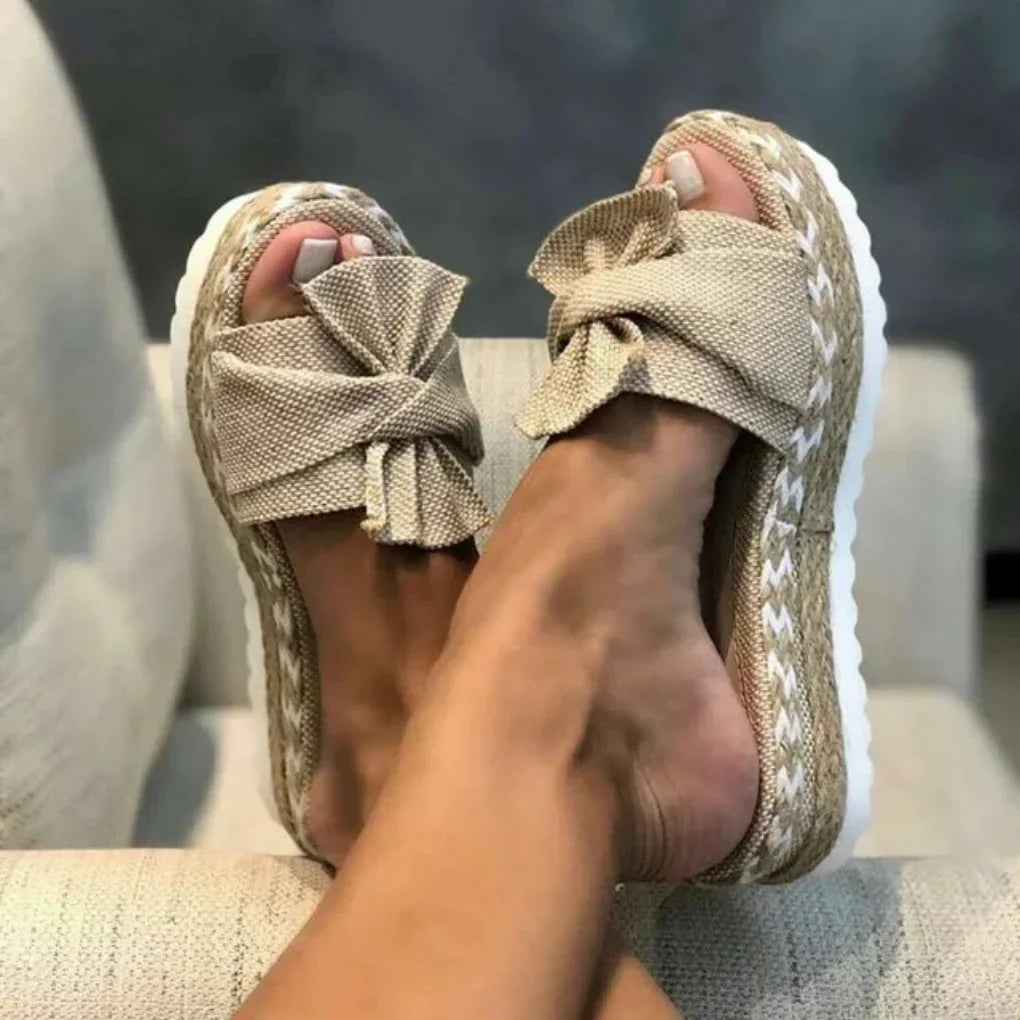 Emeja | Dames Platform Strik Sandalen