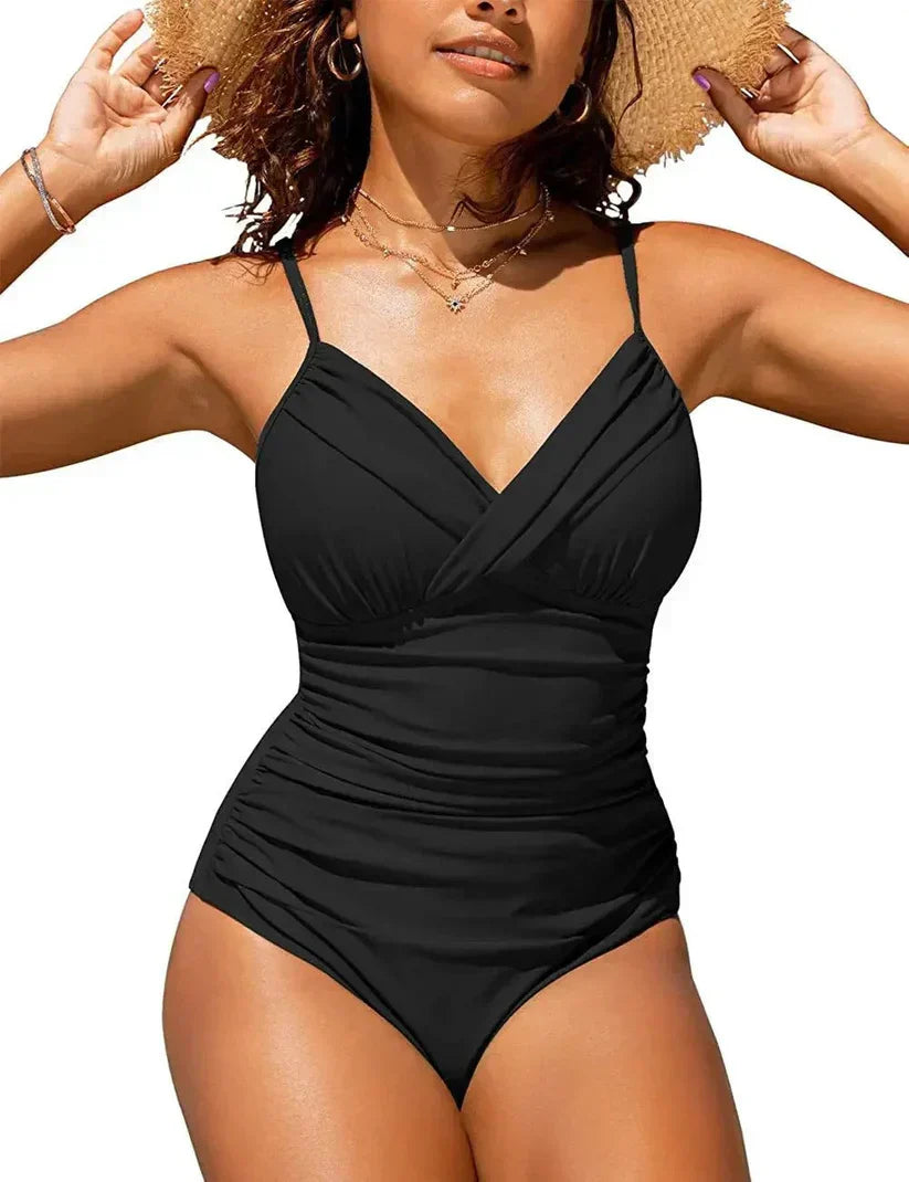 Emeja | Dames Rimpel V-Hals Eendelig Badpak