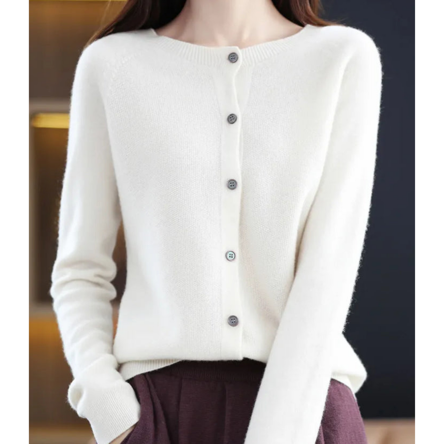 Emeja Dames Ronde Hals Cardigan Trui