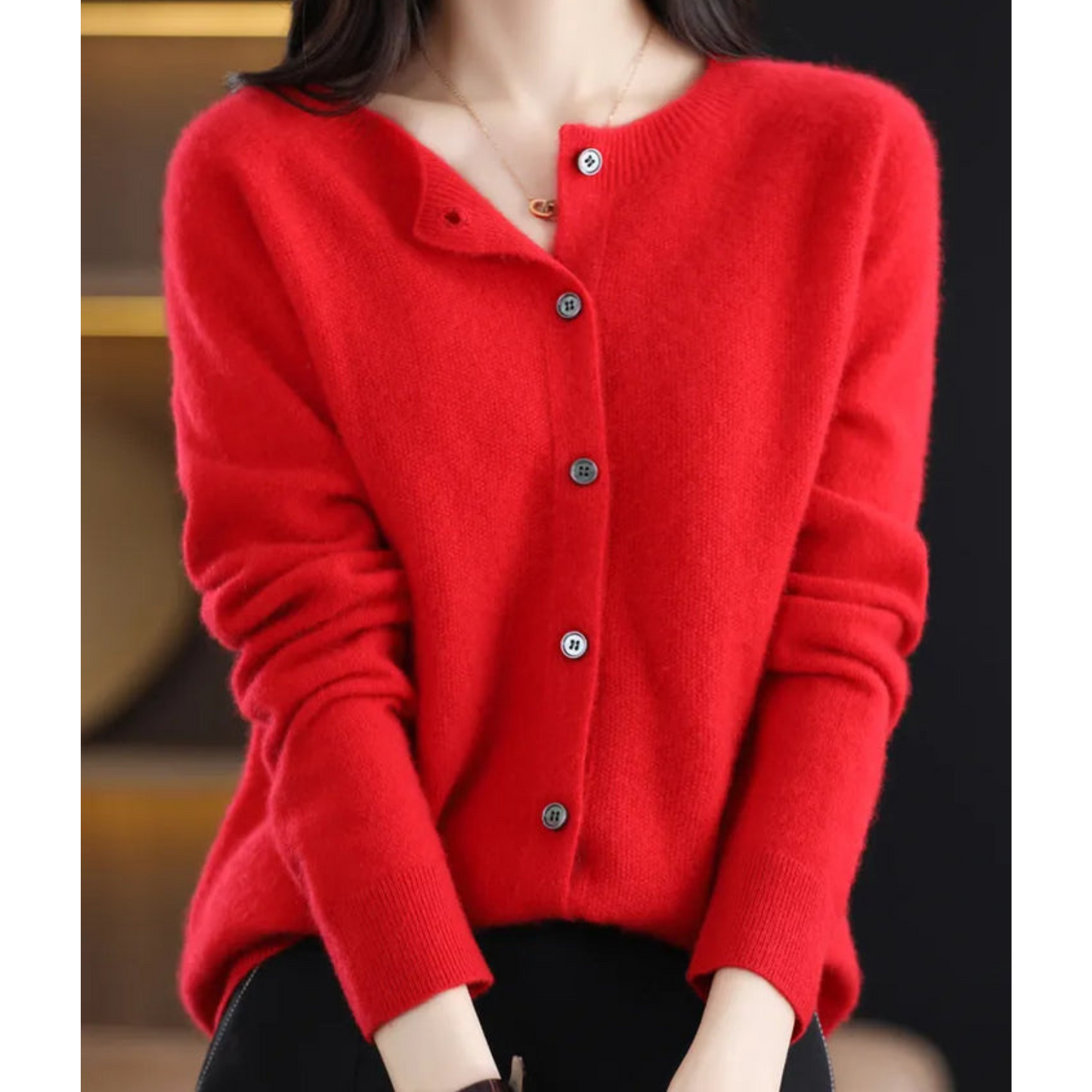 Emeja Dames Ronde Hals Cardigan Trui