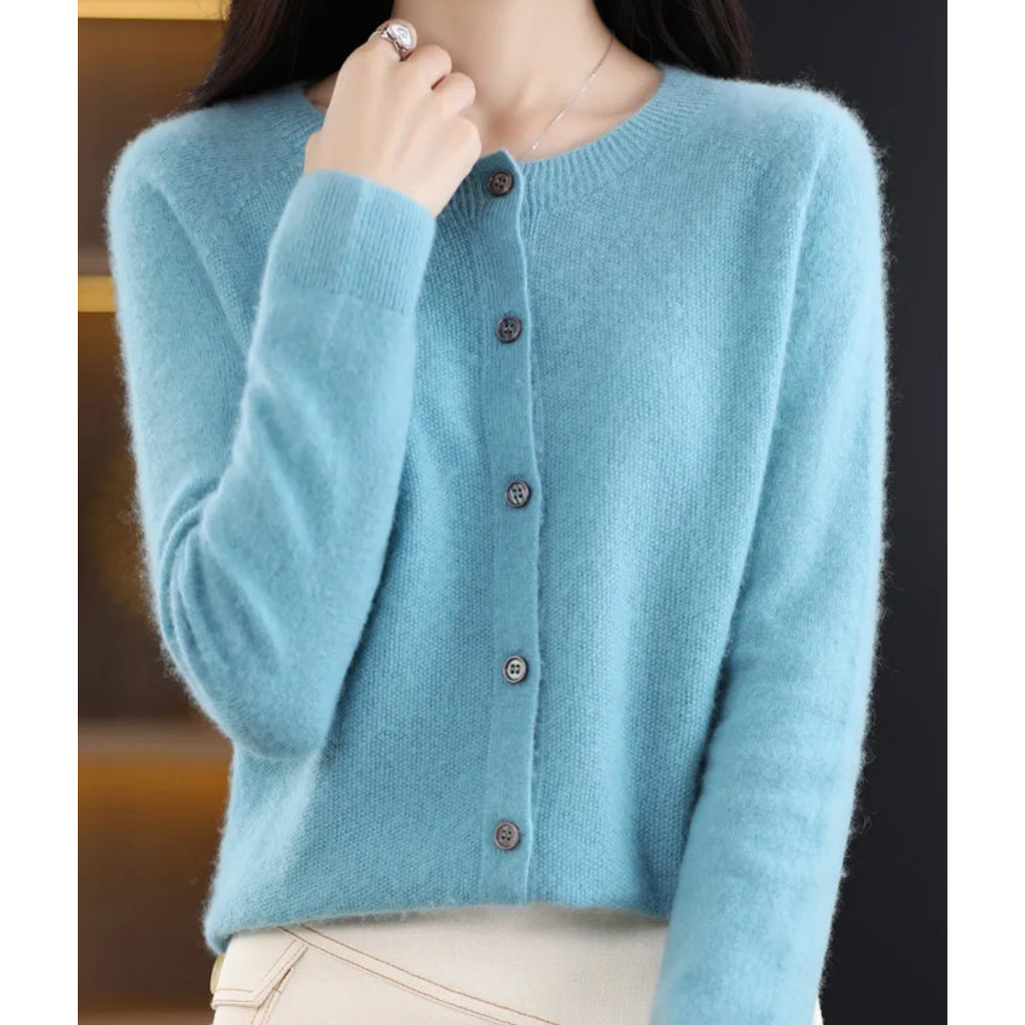 Emeja Dames Ronde Hals Cardigan Trui