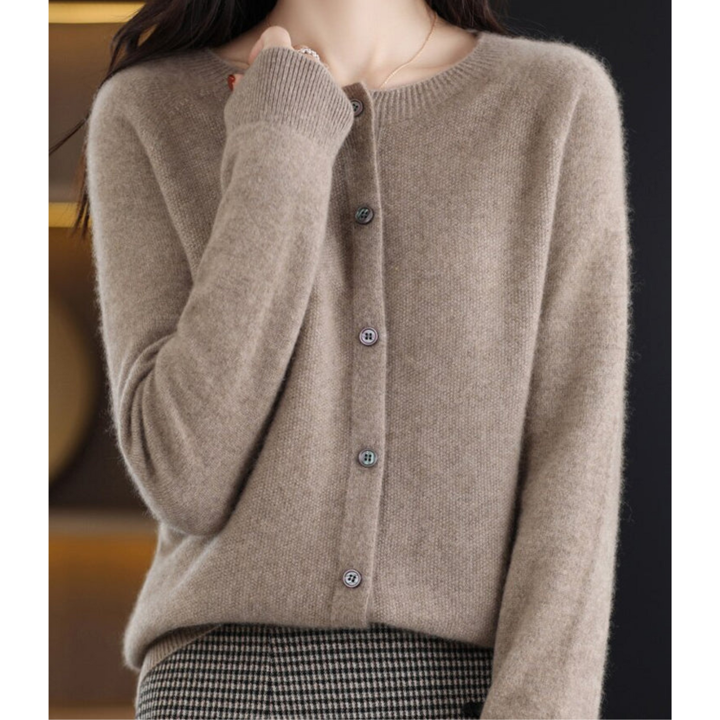 Emeja Dames Ronde Hals Cardigan Trui