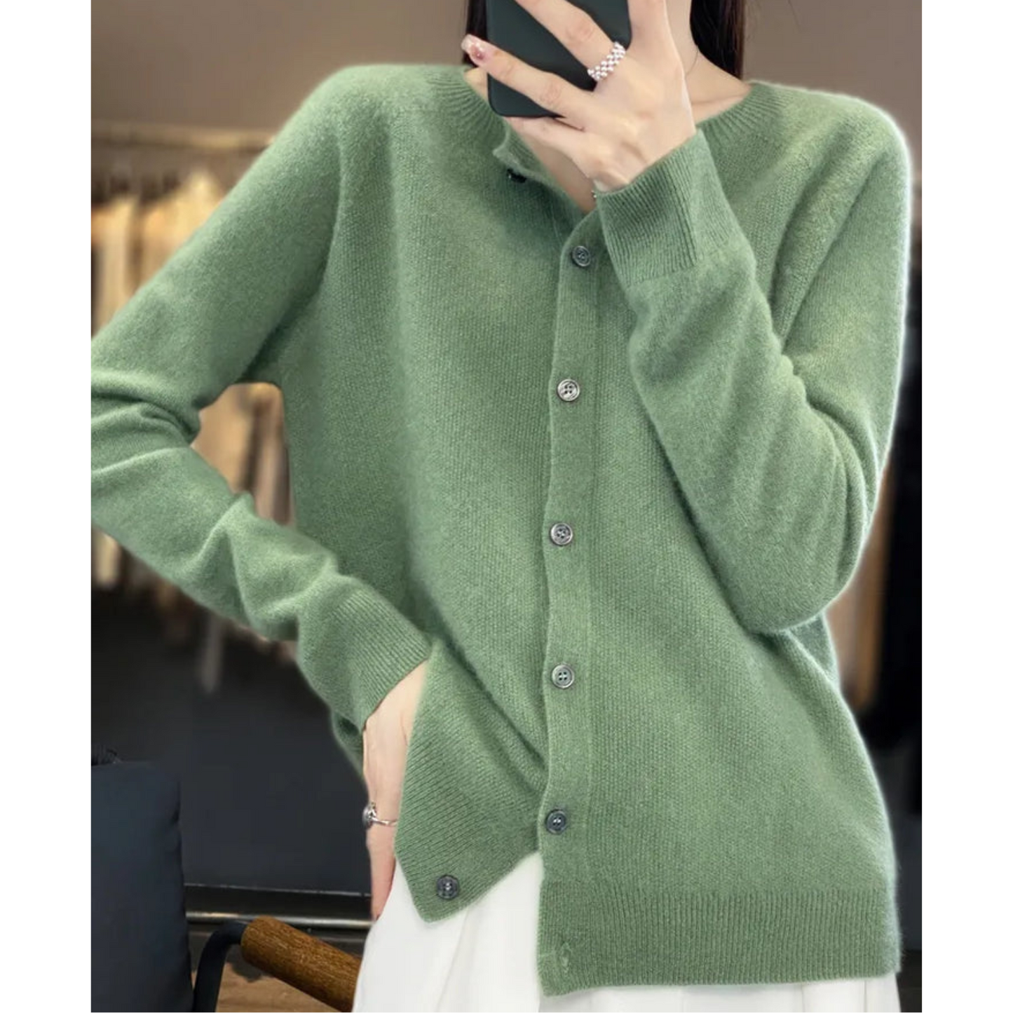 Emeja Dames Ronde Hals Cardigan Trui