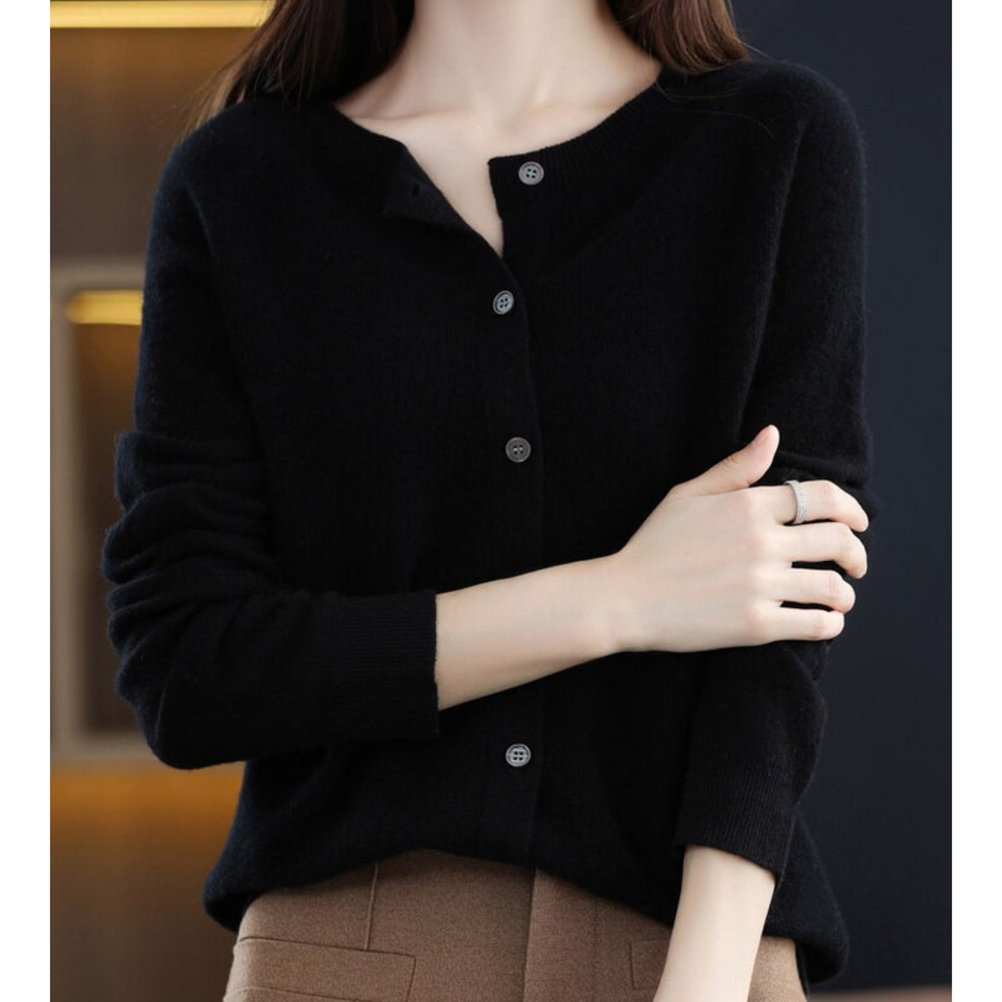 Emeja Dames Ronde Hals Cardigan Trui