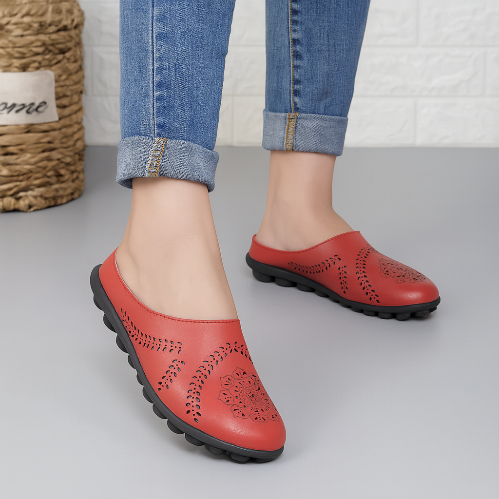 Emeja | Dames Slip-on Mules Perforated Design