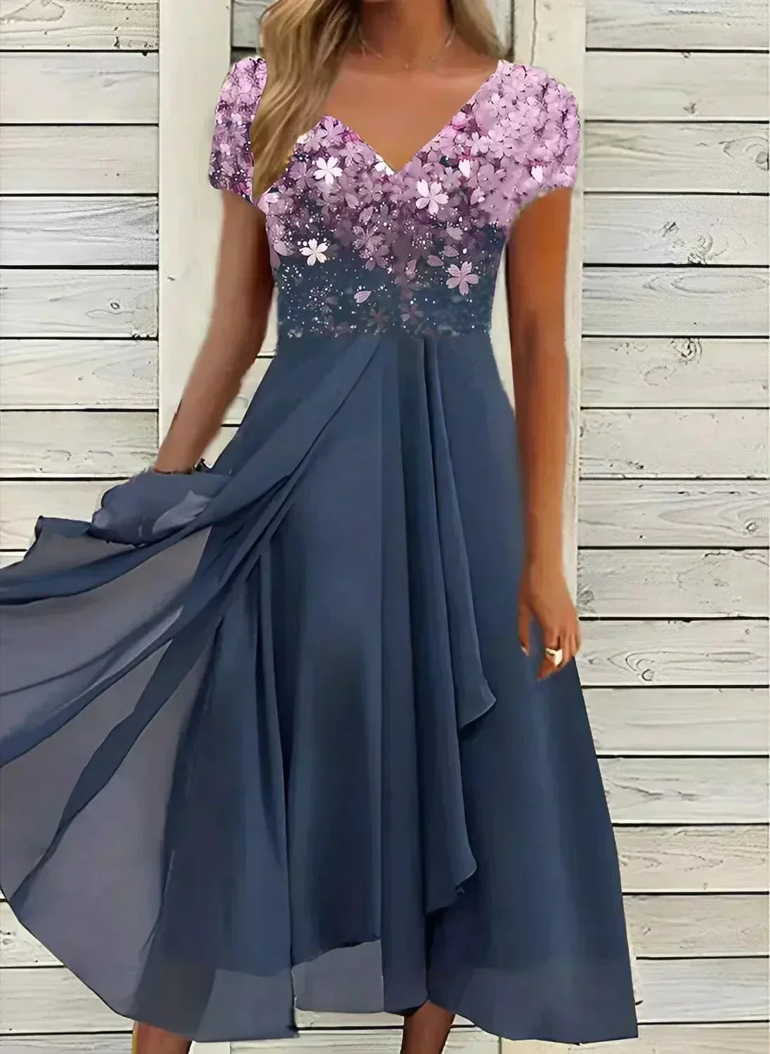 Emeja | Dames Sparkle Bodice Maxi Jurk