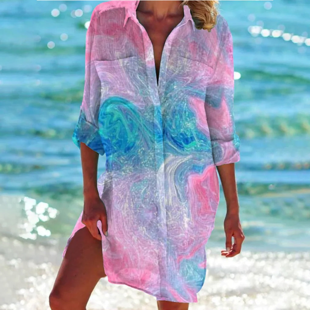 Emeja | Dames Strandshirt Tie Dye Cover-Up