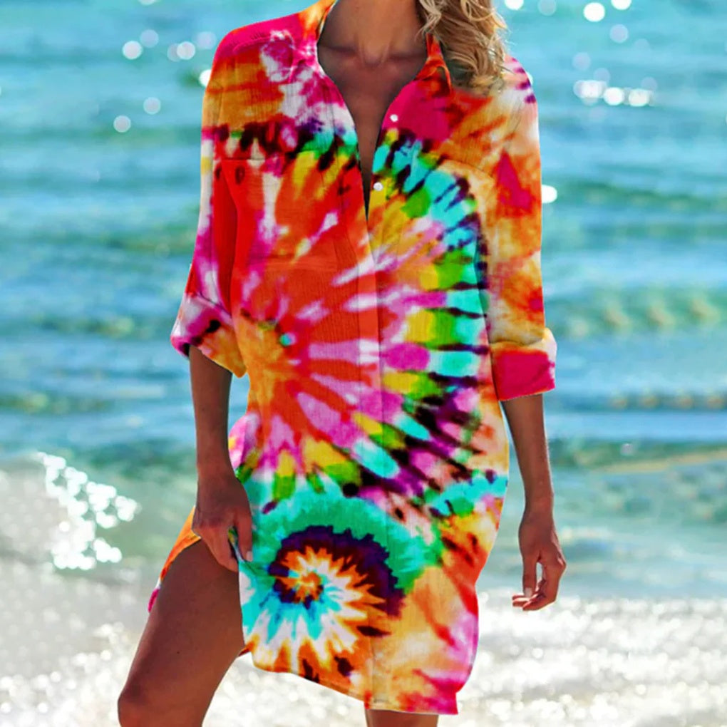 Emeja | Dames Strandshirt Tie Dye Cover-Up
