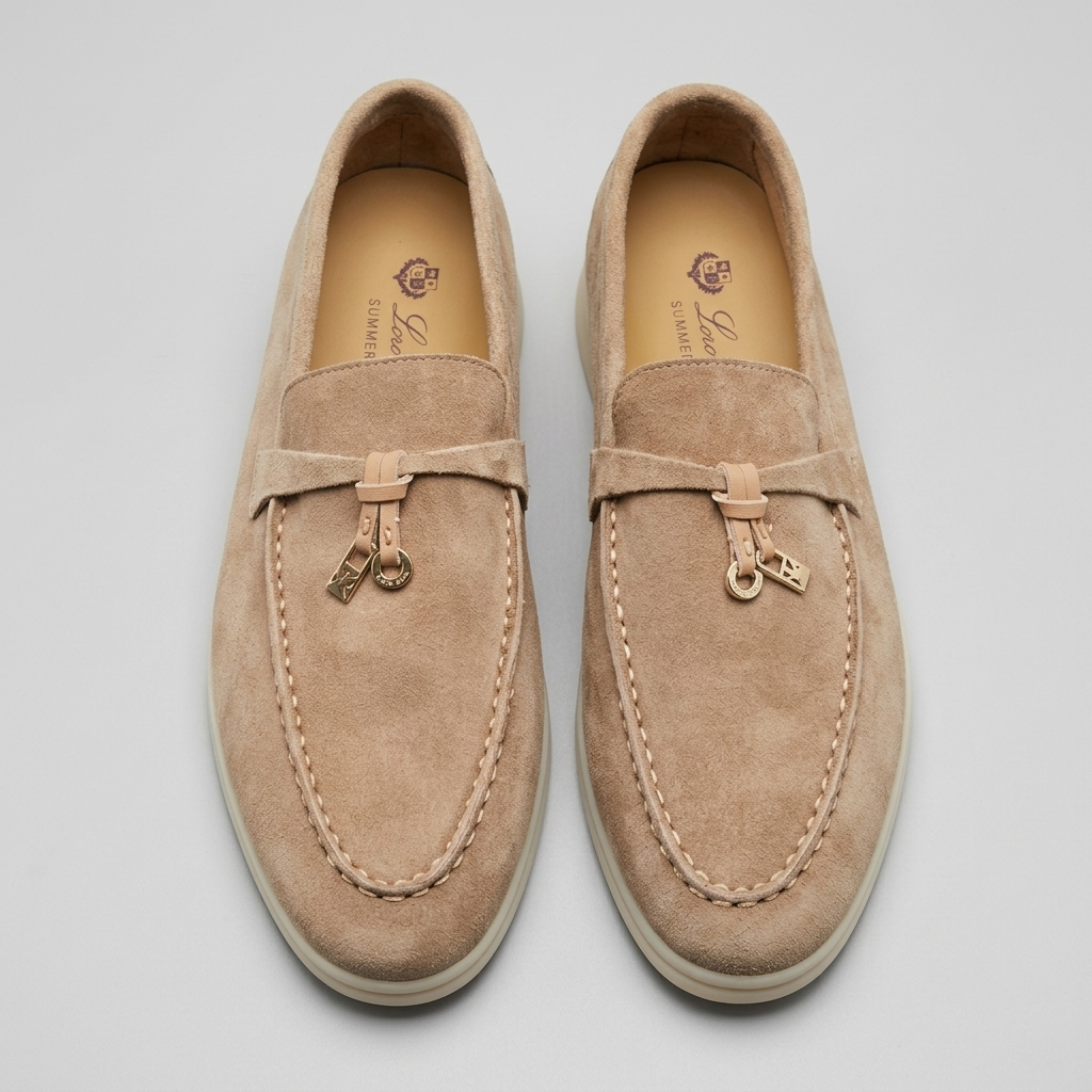 Emeja | Dames Suède Loafers met Kwastdetail