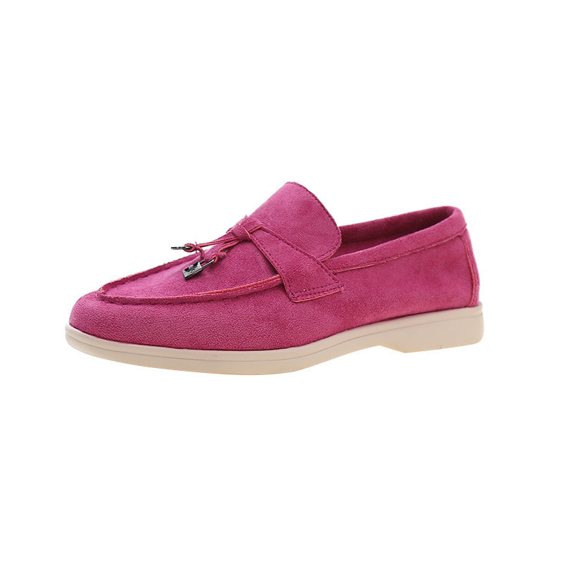 Emeja | Dames Suède Loafers met Kwastdetail