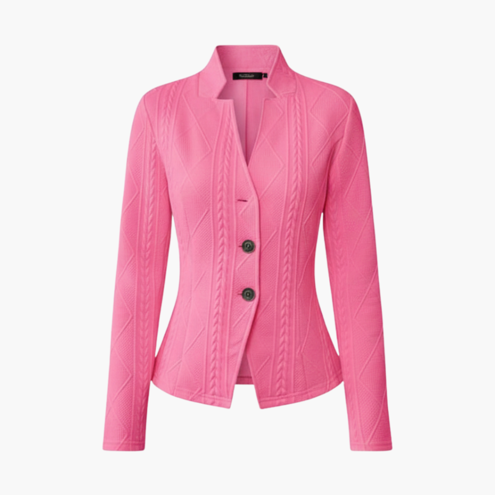 Emeja | Dames Textured Blazer met Knopdetail