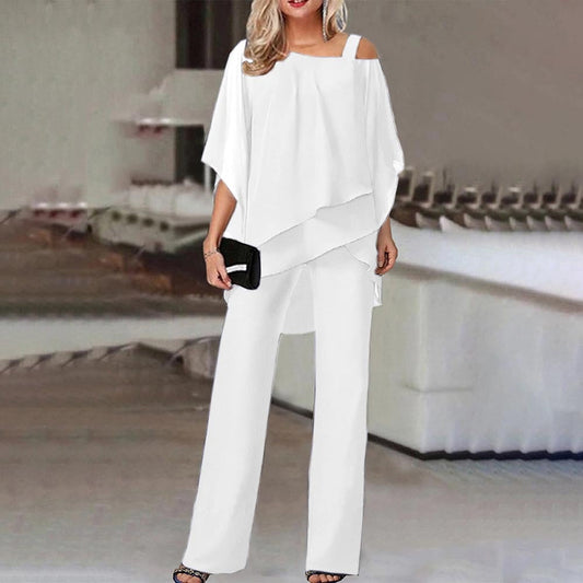 Emeja Dames Twee-Delige Set | Elegante Jumpsuit met Koude Schouder Blouse