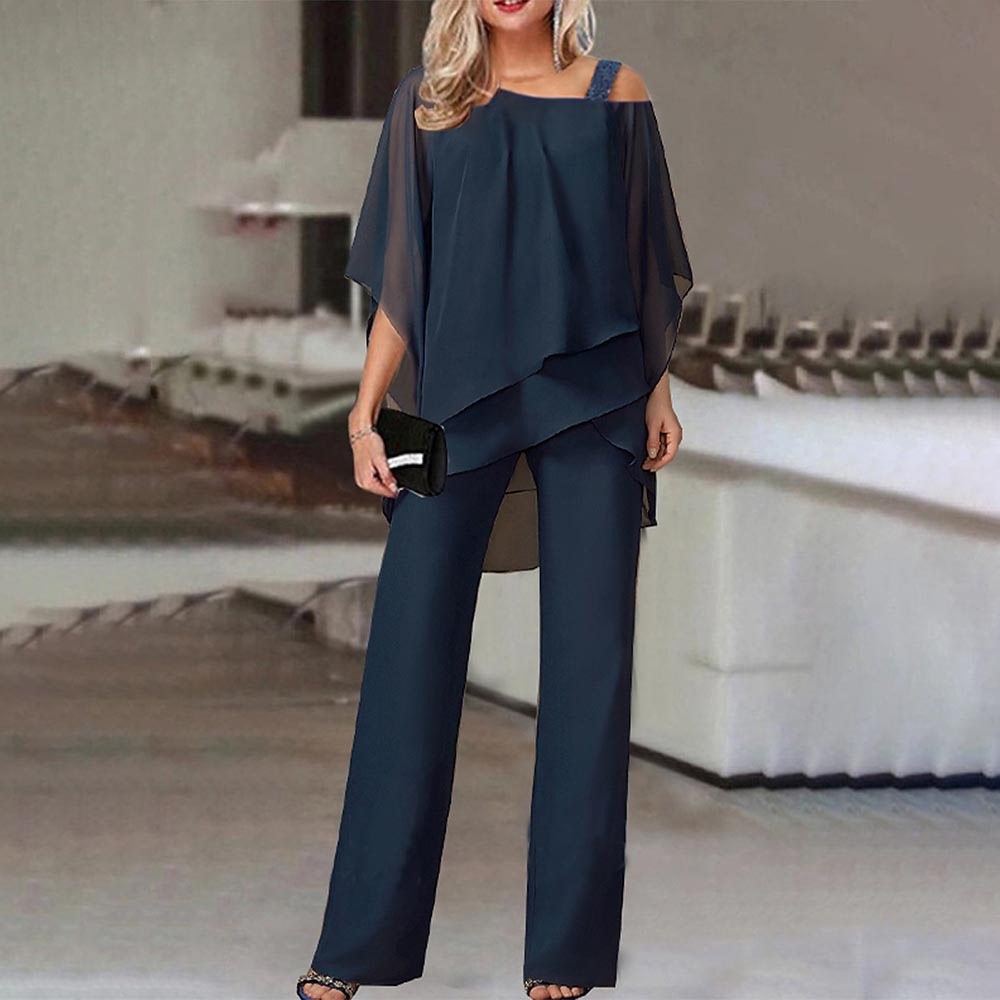 Emeja Dames Twee-Delige Set | Elegante Jumpsuit met Koude Schouder Blouse