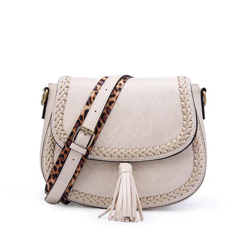 Emeja | Dames Zadel Crossbody Tas met Kwastje Detail