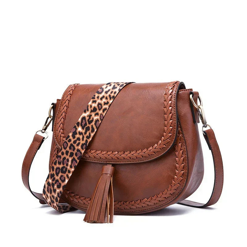 Emeja | Dames Zadel Crossbody Tas met Kwastje Detail