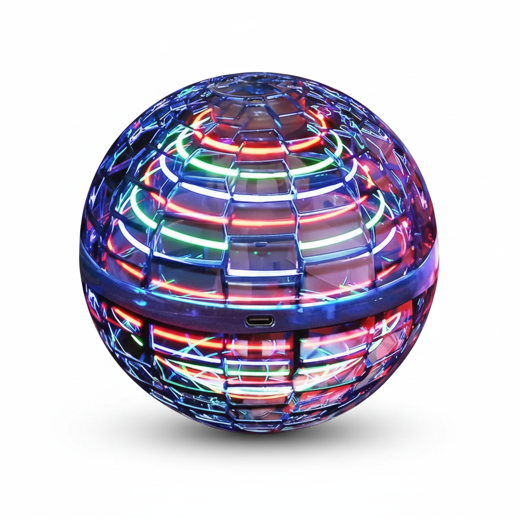 Emeja | De Originele Vliegende Orb Bal | Aerodynamische Vliegende Spinner met LED-effecten | 360° Rotatie & Boomerangfunctie | Schokbestendige Behuizing & Snelle USB-oplaadfunctie