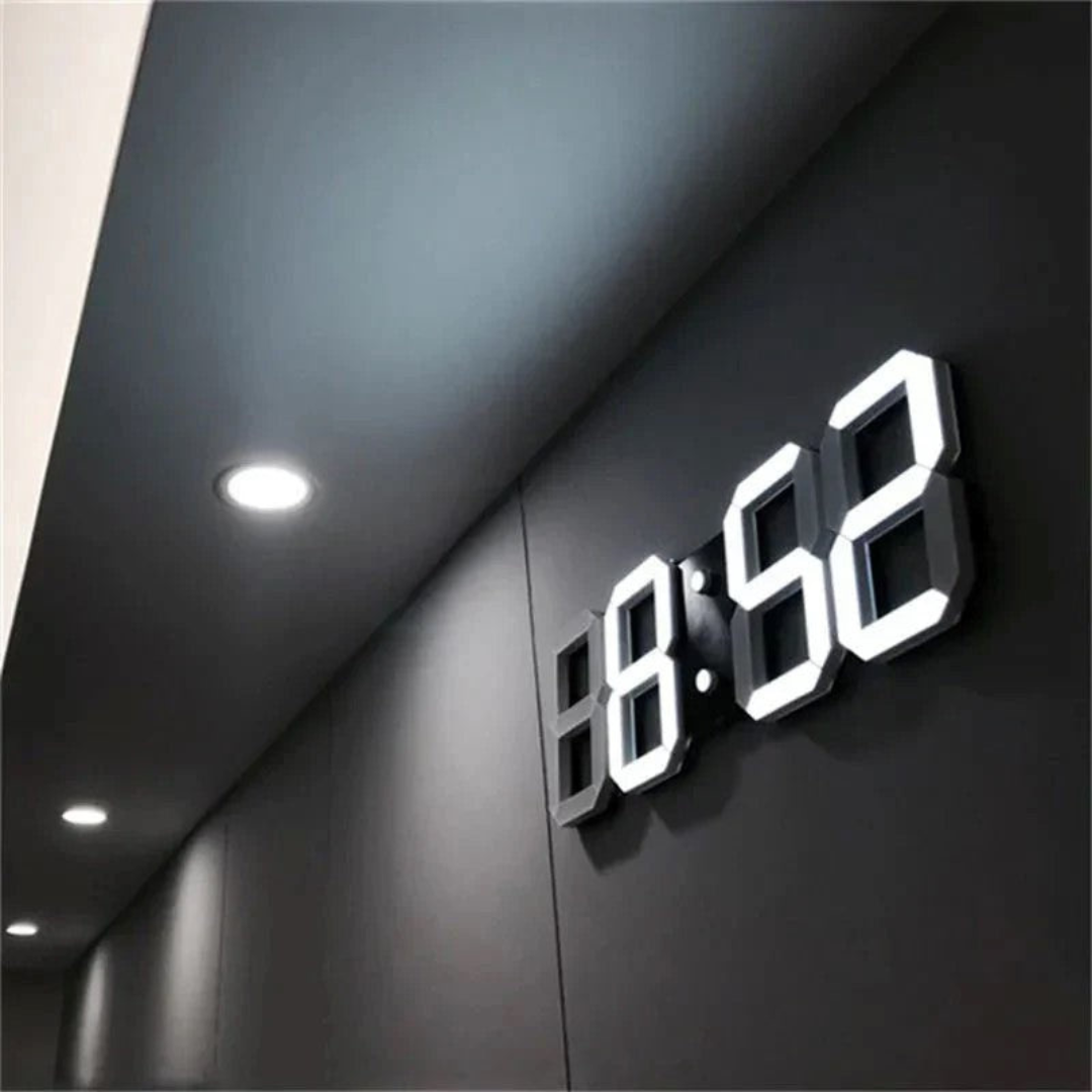 Emeja | Designer LED 3D Wandklok met Digitale Weergave en Intuïtieve Bediening