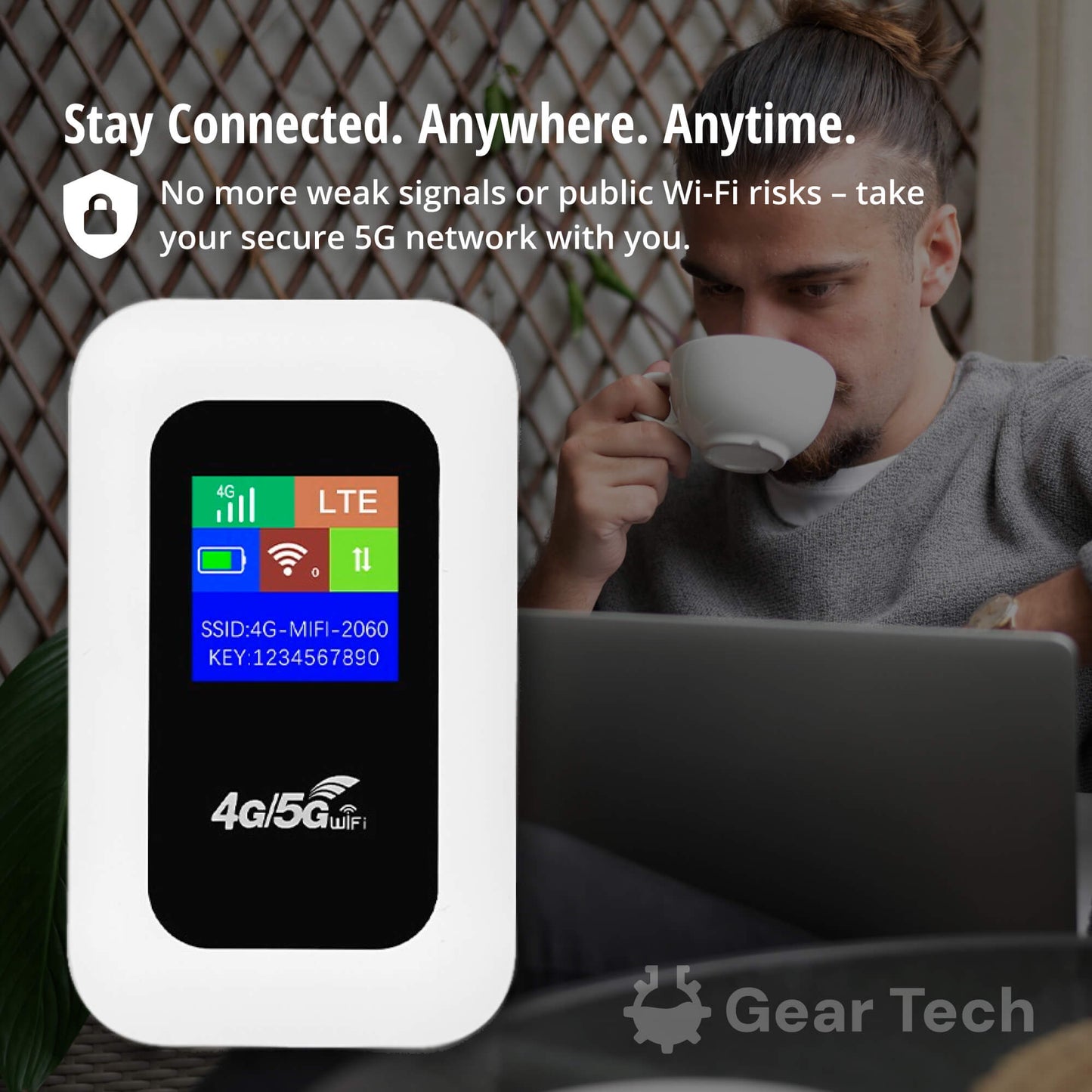 Emeja | Draagbare 5G Wi-Fi Router | Veilige, Hoge Snelheid Verbinding voor Reizen en Thuisgebruik