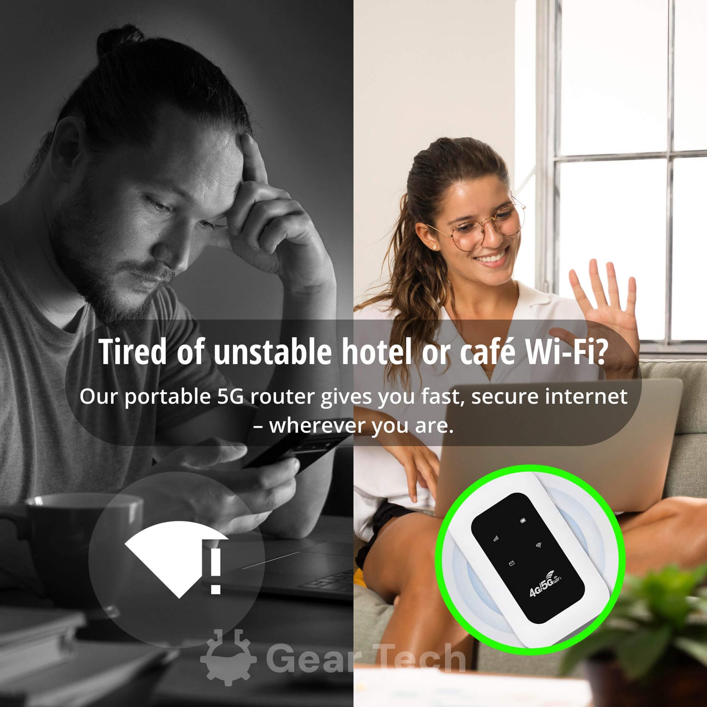 Emeja | Draagbare 5G Wi-Fi Router | Veilige, Hoge Snelheid Verbinding voor Reizen en Thuisgebruik