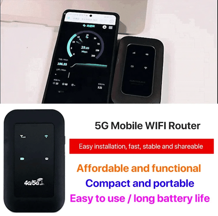 Emeja | Draagbare 5G WiFi Router – Hoogwaardige Mobiele Draadloze Internet Hotspot