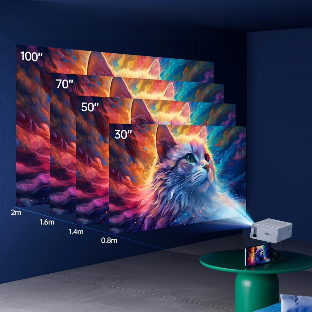 Emeja | Draagbare Mini HD LED Projector Thuisbioscoop Buiten 3000 Lumen
