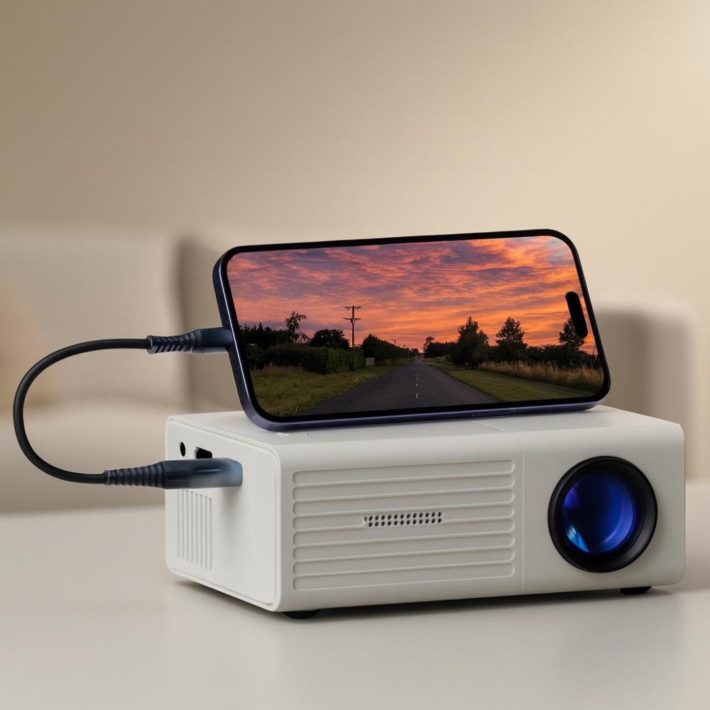 Emeja | Draagbare Mini HD LED Projector Thuisbioscoop Buiten 3000 Lumen