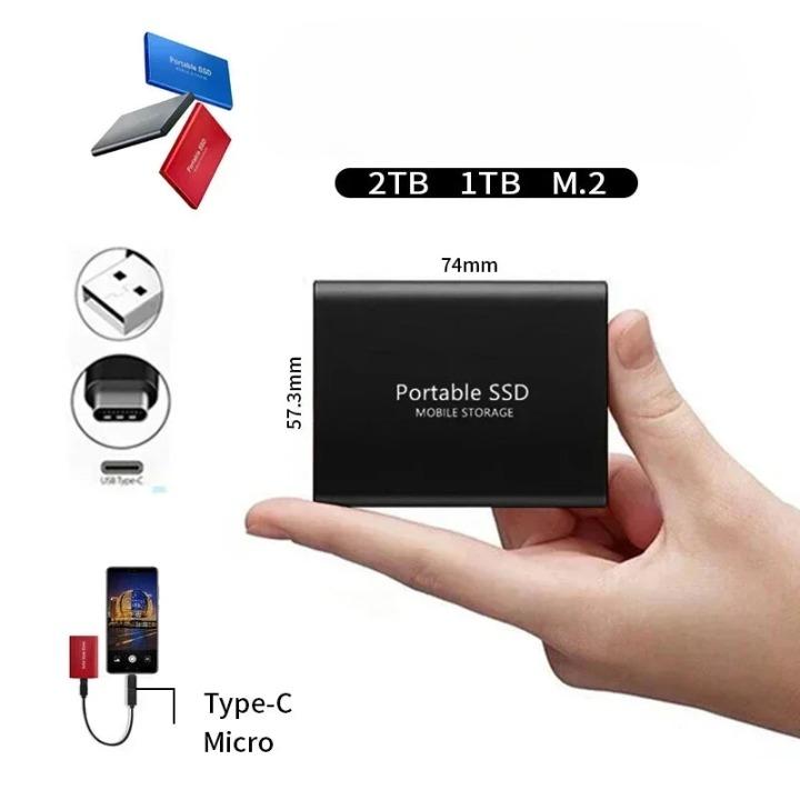 Emeja | Draagbare SSD 128GB Externe Opslag Compact Snel Beste Kwaliteit