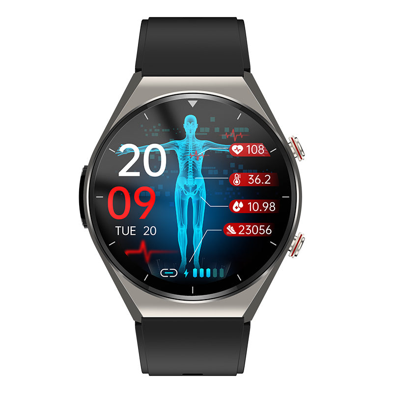 Emeja | Eén-Klik Bloedglucose | Bloedglucose Bloeddruk ECG | ECG HRV Hartslagmonitor Gezondheids Smartwatch