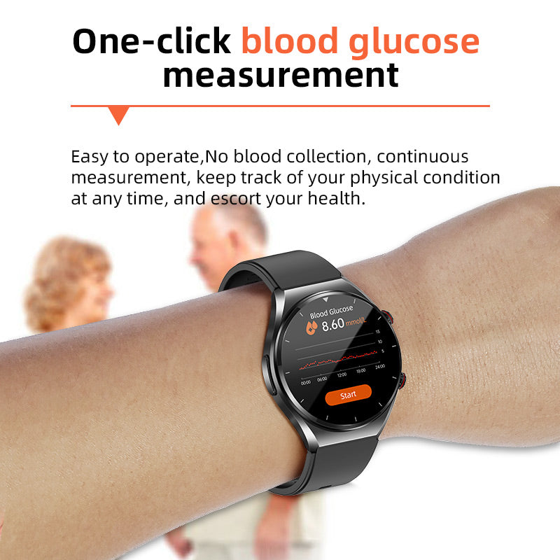 Emeja | Eén-Klik Bloedglucose | Bloedglucose Bloeddruk ECG | ECG HRV Hartslagmonitor Gezondheids Smartwatch