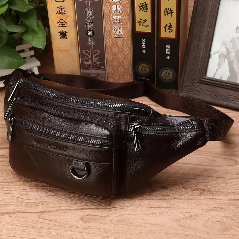 Emeja | Echte Runderleer Heuptas voor Mannen – Grote Capaciteit Fanny Pack, Riem- & Schoudertas voor Reizen