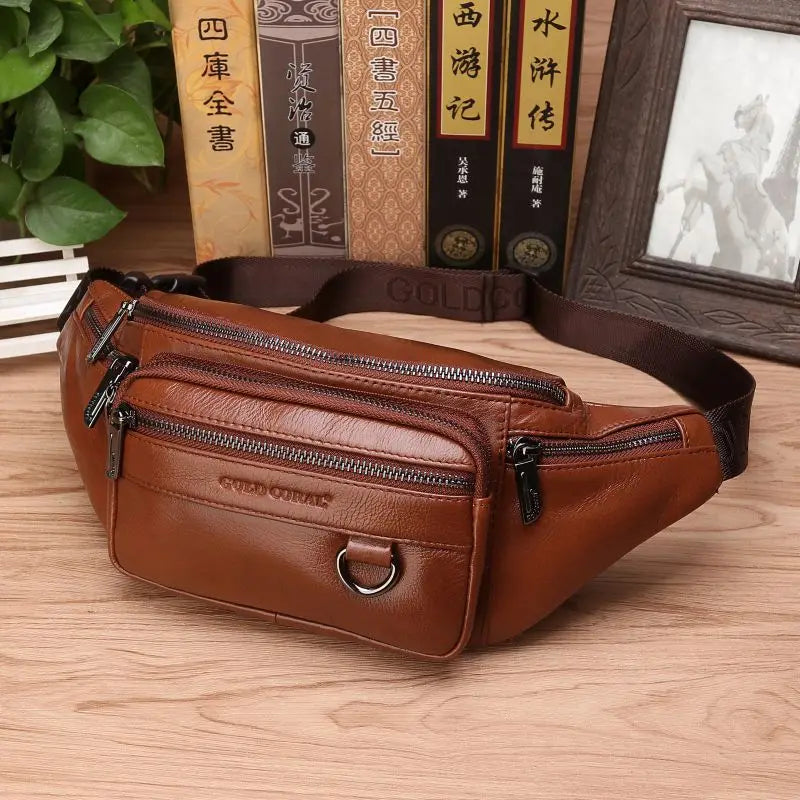 Emeja | Echte Runderleer Heuptas voor Mannen – Grote Capaciteit Fanny Pack, Riem- & Schoudertas voor Reizen