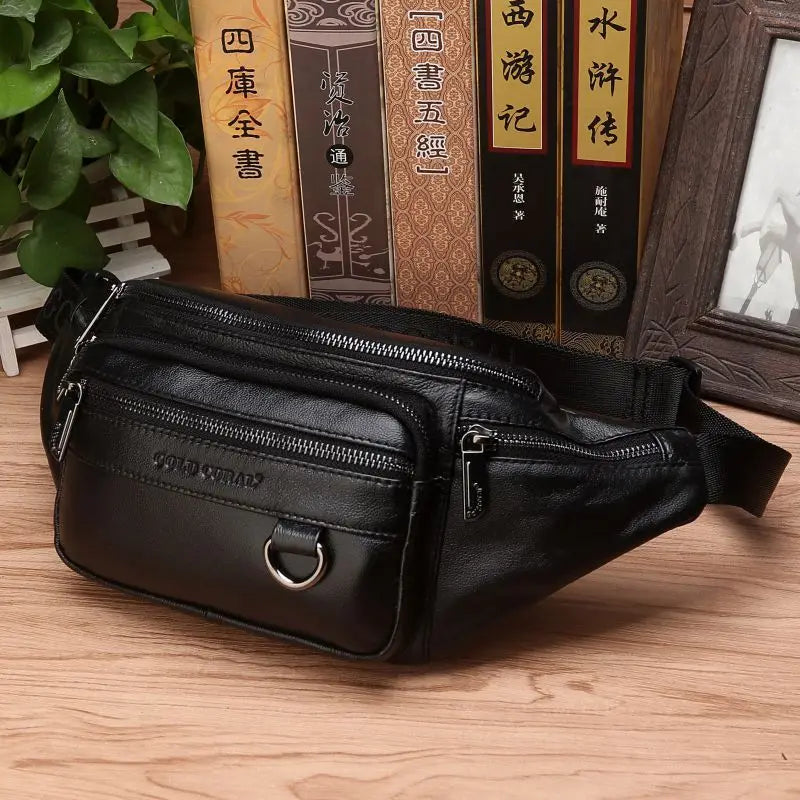 Emeja | Echte Runderleer Heuptas voor Mannen – Grote Capaciteit Fanny Pack, Riem- & Schoudertas voor Reizen