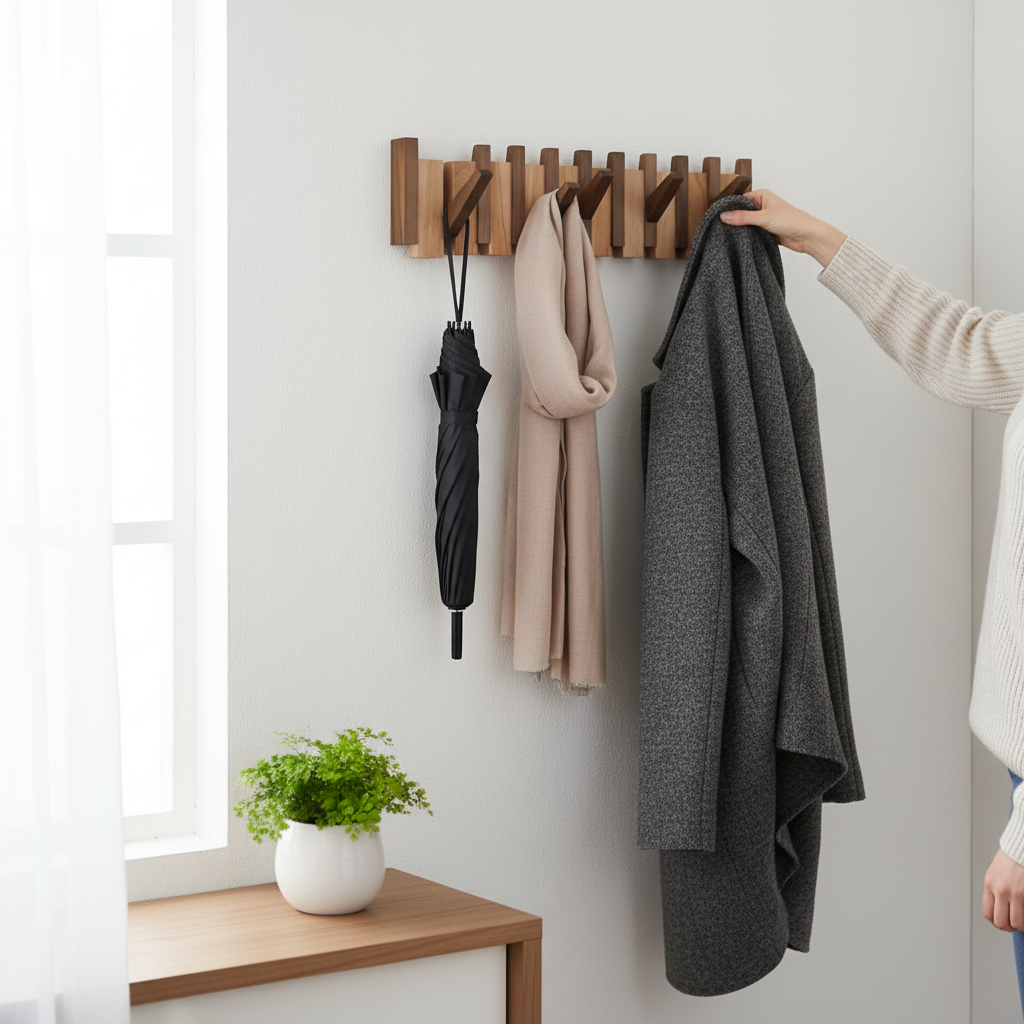 Emeja | Elegante Houten Kapstok voor Piano Hangende Kledingopslag