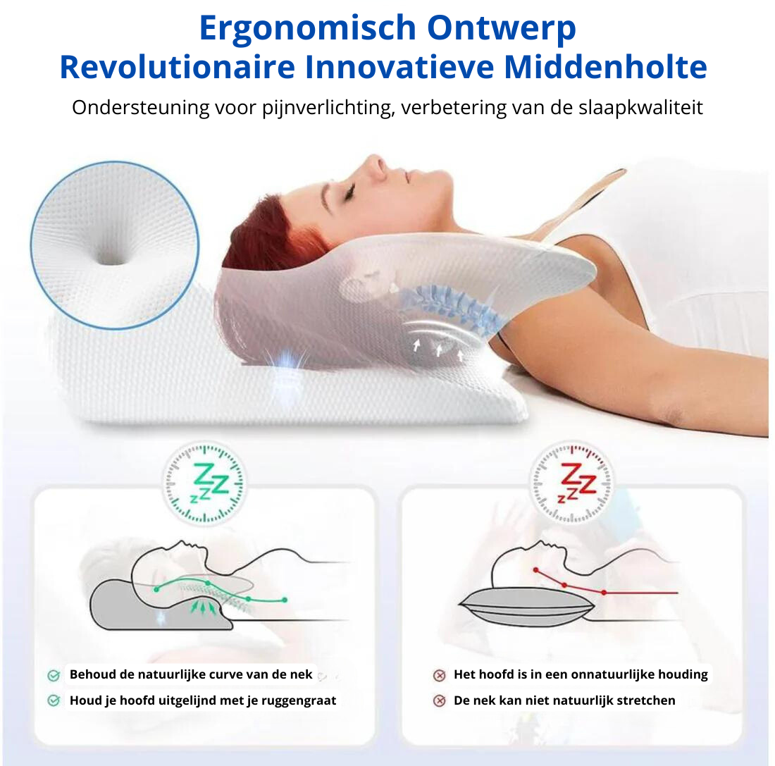 Emeja | Ergonomisch Contour Kussen voor Nekpijn Verlichting