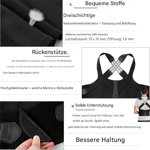 Emeja | Ergonomisch Houdingscorrectieapparaat voor Nek- en Rugpijnverlichting Verstelbaar en Stabiel