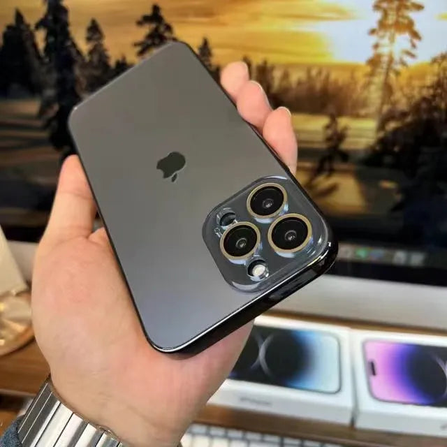 Emeja | Gegalvaniseerde Matte Acryl Tempered Glass iPhone Hoes