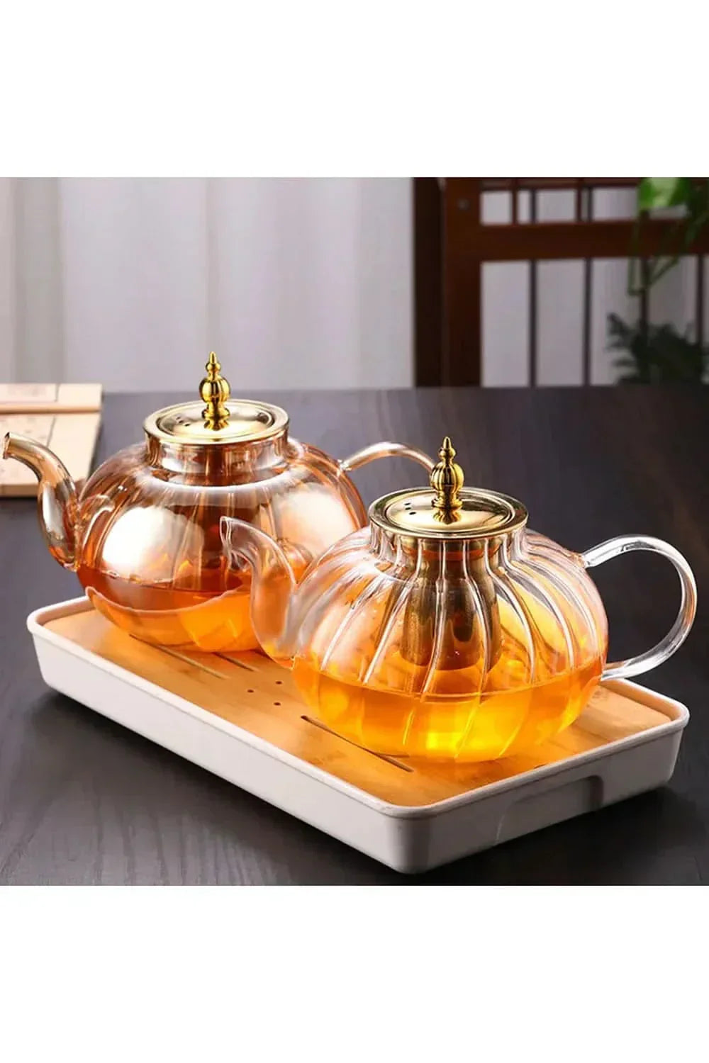 Emeja | Glazen Theepot met Infuser en Deksel voor Losse Thee
