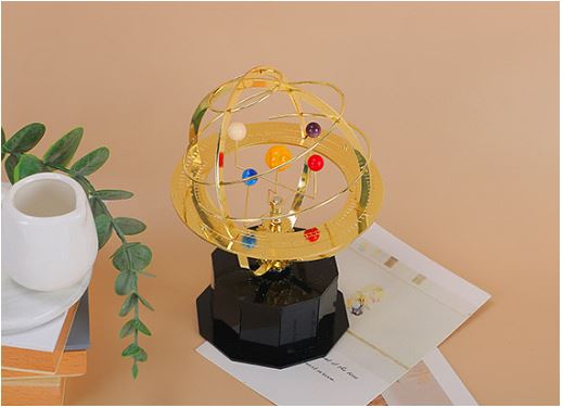 Emeja | Groot Orrery Model Handgemaakt Mechanisch Messing Zonnestelsel Replica (5 Planeten)