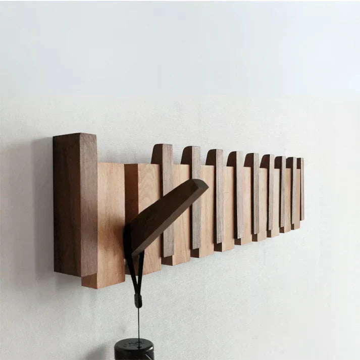 Emeja | HarmonyCoat Piano Kapstok | Wandgemonteerd met Haken | Massief Hout