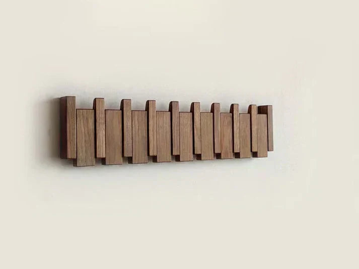 Emeja | HarmonyCoat Piano Kapstok | Wandgemonteerd met Haken | Massief Hout