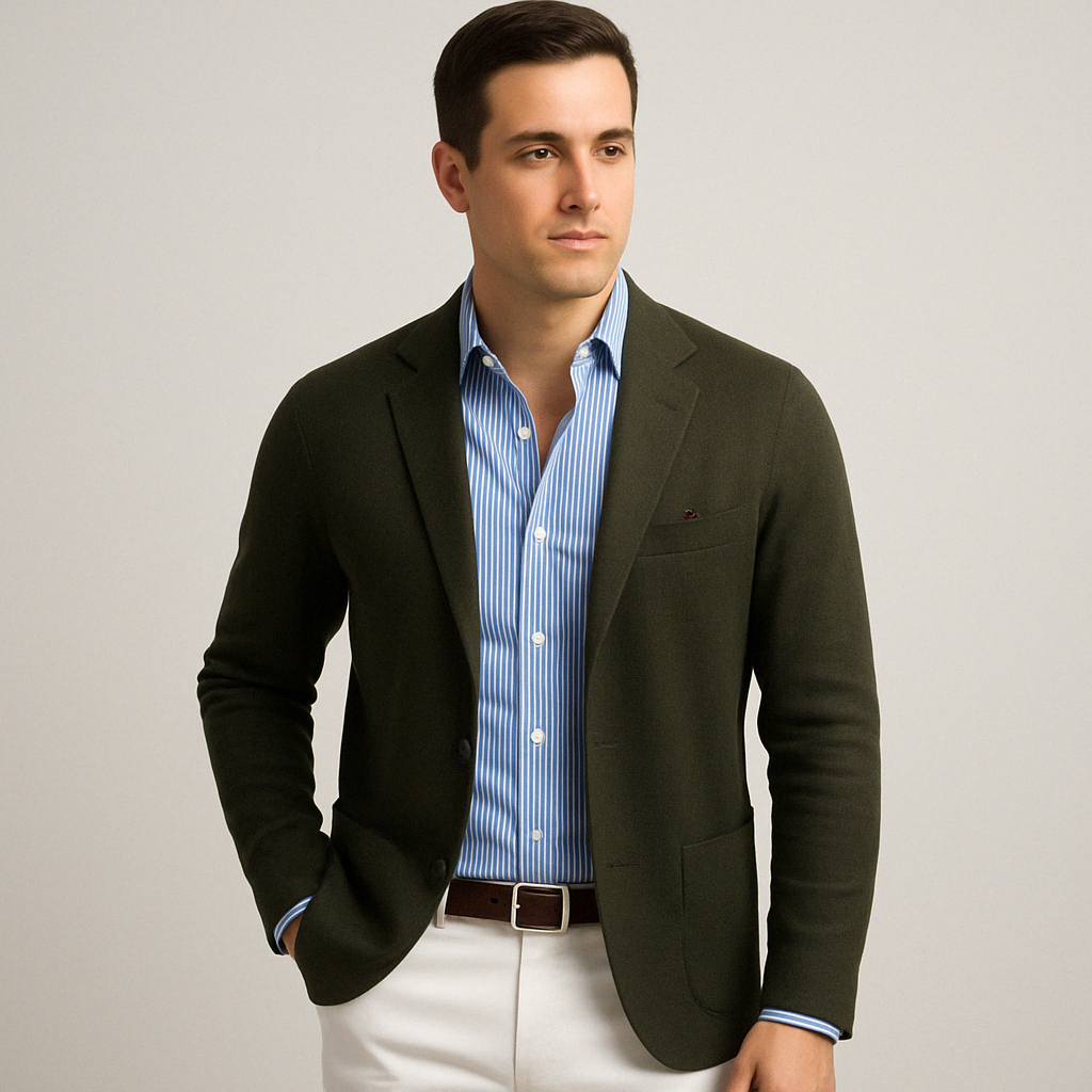 Emeja | Heren Gebreide Blazer met Patches