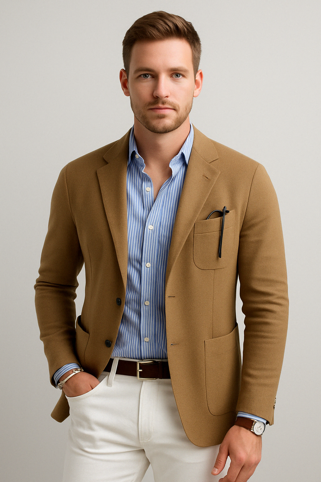 Emeja | Heren Gebreide Blazer met Patches
