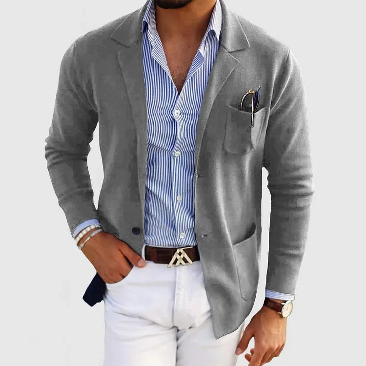 Emeja | Heren Gebreide Blazer met Patches