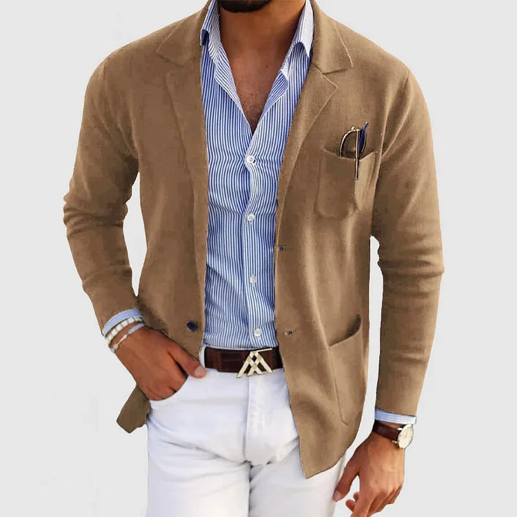 Emeja | Heren Gebreide Blazer met Patches