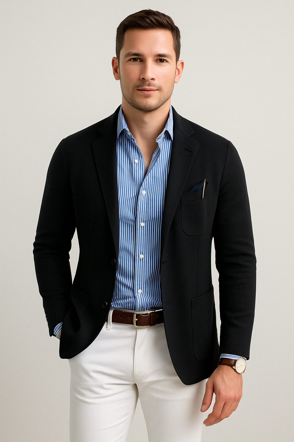 Emeja | Heren Gebreide Blazer met Patches