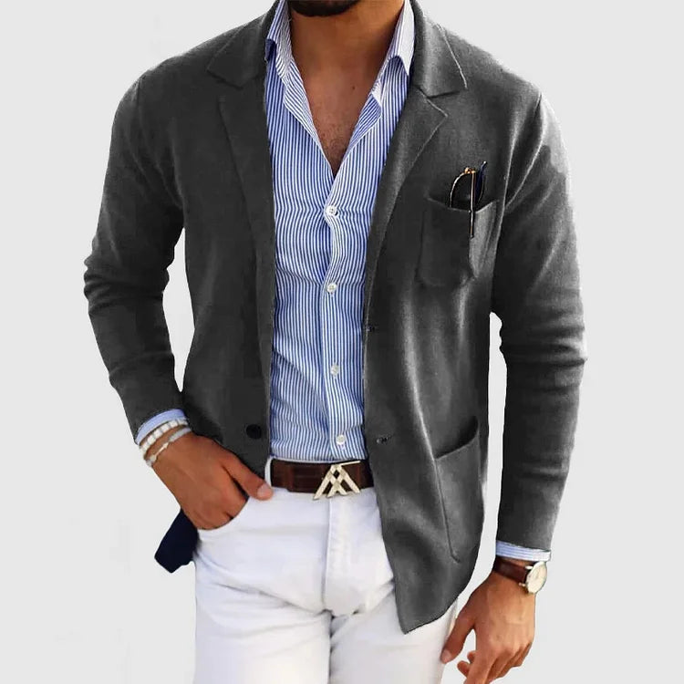 Emeja | Heren Gebreide Blazer met Patches