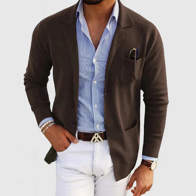 Emeja | Heren Gebreide Blazer met Patches