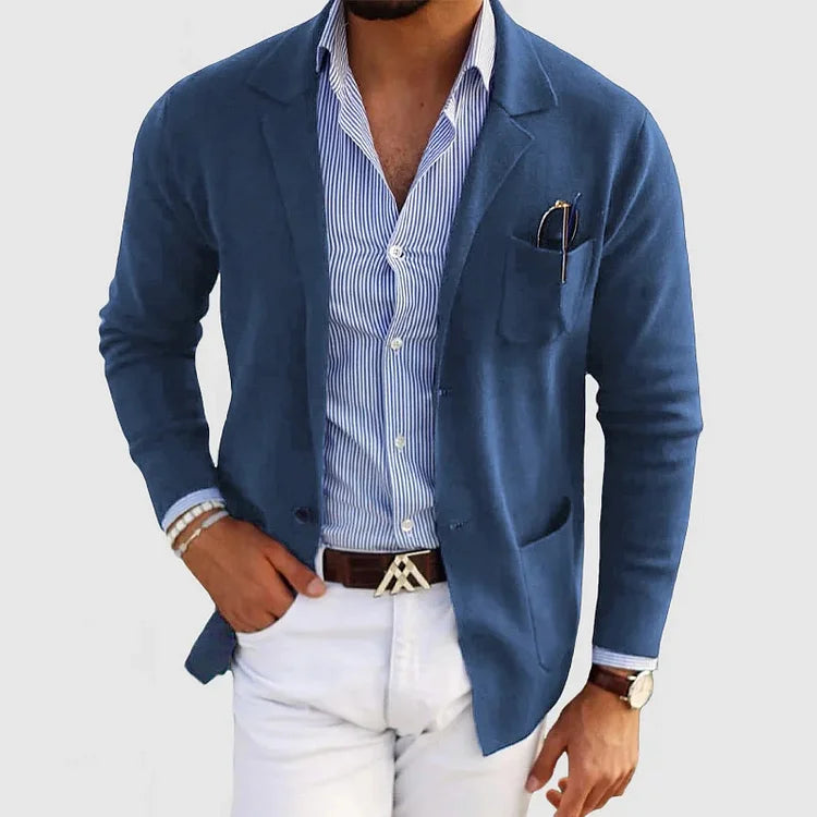 Emeja | Heren Gebreide Blazer met Patches